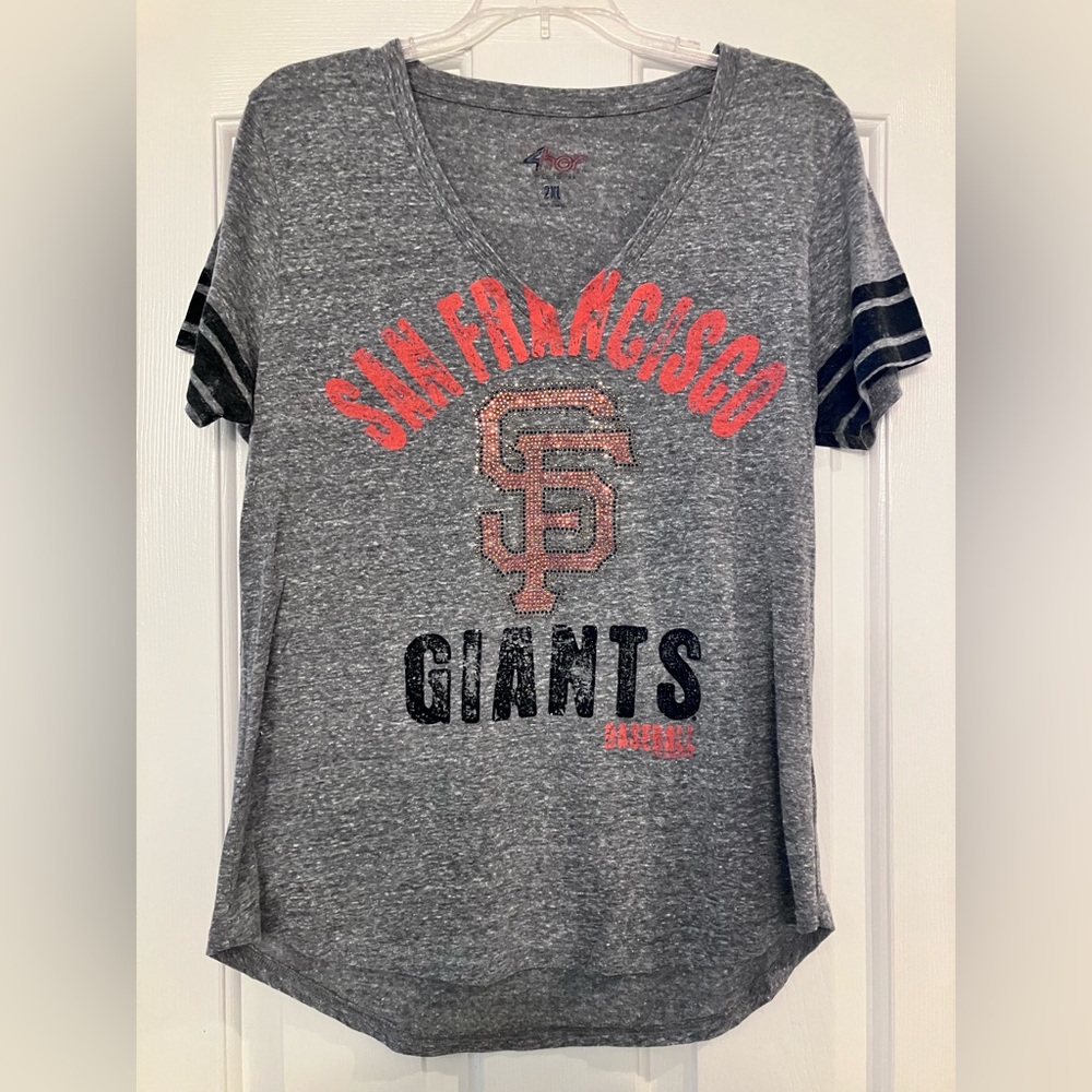 San Francisco Giants Baseball Bling Ladies Top
